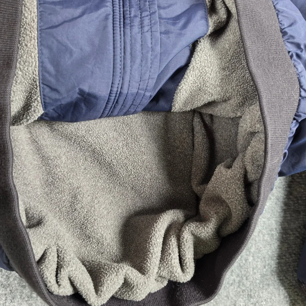 Vtg L.L. Bean Warm-Up Jacket Mens L Blue Fleece Lined Thinsulate Full Zip Bomber